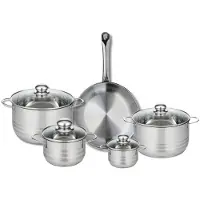 Elo Set van 1 Koekenpan 28 cm en 4 kookpotten 12, 16, 20 en 24 cm Elo Profi Brillant