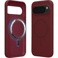 Kwmobile Telefoonhoesje voor Google Pixel 10 / Pixel 10 Pro - Hoes met siliconen randen en magnetische achterkant compatibel met MagSafe, in bordeaux-violet