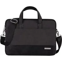 Canvas Artisan Laptoptas Zakelijk 15.6 Inch - Laptophoes met Schouderriem - Voor Dames & Heren - Laptop Sleeve met Handvat - Zwart / Donkergrijs