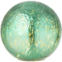 J-Line decoratie Bal Gekraakt - glas - groen - small - LED