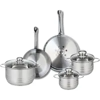 Elo Set van 2 Bakpannen 24 en 28 cm en 3 Kookpotten 14, 16 en 20 cm Elo Profi Brillant
