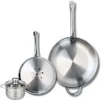 Elo Set van 2 Koekenpannen 24 en 32 cm en 1 braadpan 12 cm Elo Profi Brillant