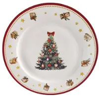 Duo Kerstboom Grote Porseleinen Dinerbord - Feestelijke Collectie