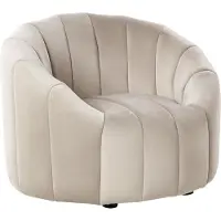 Beliani MALUNG - Fauteuil - Beige - Fluweel