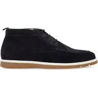 Manfield Donkerblauwe suède veterschoenen | Maat 44