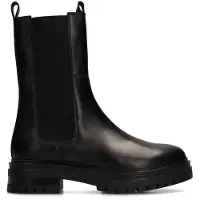 Manfield Zwarte leren chelsea boots | Maat 37