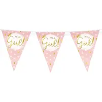 Paper Dreams Party Vlag Folie - It's A Girl! Rood rood Kunststof Slinger