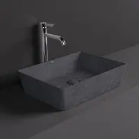 Rak Skin rechthoekige waskom 50x36cm antraciet beton