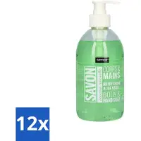 Sence 12 x - Refreshing Aloe Vera - Handzeep - Savon - 500 ml - Aloe Vera Handzeep - Handverzorging - Hydraterende Handzeep - Frisse Handen - Vloeibare Handzeep