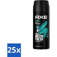 Axe 25 x - Deodorant Bodyspray - 48hrs Fresh - Apollo - Sage & Cedarwoord - 150 ml - 48 Uur Bescherming - Deodorant Sprayer - Geur Van Groen Fruit - Sandelhout - Verse Salie