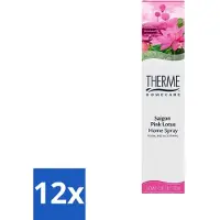 Therme 12 x - Interieurspray - Saigon Pink Lotus - Oosterse Romantiek in Huis - 60 ml - Interieurspray - Saigon Pink Lotus - Oosterse Geur - Geurige Spray - Wellness