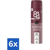 8x4 6 x 8 x 4 Deospray Men - No.18 Millions Nights - Deodorant - Voor Heren - 150 ml - Deodorant Voor Heren - Avondgeur - Zweetbescherming - Langdurige Geur - Verleidelijke Geur