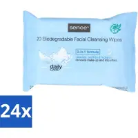 Sence 24 x - Normale Huid - Gezichtsreinigingsdoekjes - Mild Reinigend - 20 Doekjes - Gezichtsreinigingsdoekjes - Normale Huid - Reinigingsdoekje - Huid Reinigen - Make-up Verwijderen