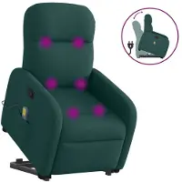 vidaXL Sta-op-massagestoel verstelbaar stof donkergroen