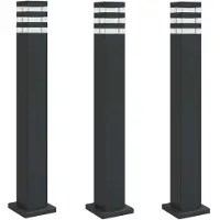 vidaXL Vloerlampen voor buiten 3 st 80 cm aluminium zwart
