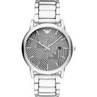 Giorgio Armani Emporio Classic Herenhorloge Zwart &amp; Grijs Wijzerplaat Roestvrij Band AR11134