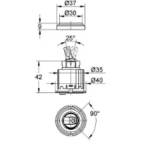 GROHE Eichelberg keramische cartridge met Eco-functie - 44099900