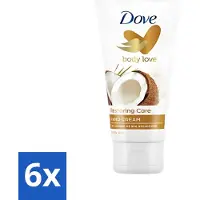 Dove 6 x - Handcrème - Body Love Restoring Care - Kokos & Almond - Hydraterend - Droge huid - 75 g - Handcrème - Handverzorging - Droge Huid - Hydraterende Crème - Kokos En Amandel