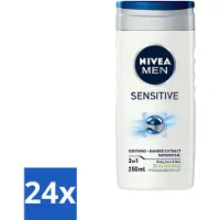 Nivea 24 x - Men - Sensitive Douchegel - Hydraterend - 250 ml - Gevoelige Huid - Douchegel - Hydraterende Douchegel - Huidvriendelijke Douchegel - PH-huidneutrale Douchegel