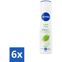 Nivea 6 x - Deodorant - Spray - Fresh Pure - Langdurige Frisheid - 150 ml - 48 Uur Geurbescherming - Aluminiumvrij - Fris - Geur - Deodorant Spray