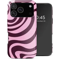 Selencia Vivid Backcover met MagSafe voor de Apple iPhone 17 Pro - Wavy Swirl Pink Plum