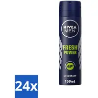 Nivea 24 x - Men - Deodorant - Spray - Fresh Power - 48 Uur Lang Werkend - 150 ml - MEN - Deodorant Spray - Anti-transpirant - 48 Uur Bescherming - Frisheid