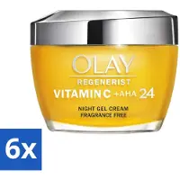 Olay 6 x - Vitamine C + AHA24 - Nachtcrème - Vernieuwend & Verhelderend - 50 ml - Nachtcrème - Vitamine C - AHA - Niacinamide - Verheldering