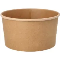 Papstar Wegwerpsaladebakjes pure, 1000 ml, Ø 150 x H 75 mm, 50 st., biologisch afbreekbaar, hernieuwbare grondstoffen, PLA-coating, bruin
