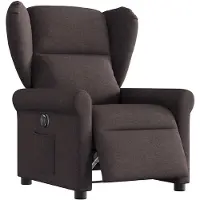 vidaXL Fauteuil verstelbaar elektrisch stof donkerbruin