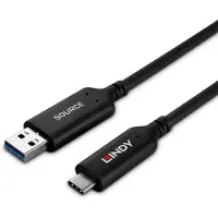Lindy 43396, 25 meter, USB 3.2 Gen 1 Type A naar Type C hybridekabel