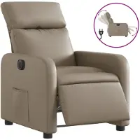 vidaXL Fauteuil verstelbaar elektrisch kunstleer cappuccinokleurig