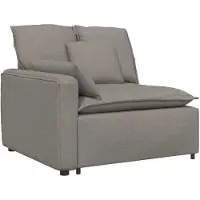 vidaXL Modulaire bank Armleuning eindmodule met kussens 100 cm taupe