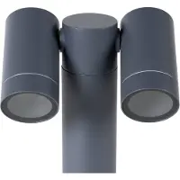 PRIOS Sokkellamp buiten Tulimar, dimbaar, zwart, Aluminium, Modern, Sokkellamp