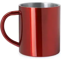 Roly RVS mok model Kiwan - Rood - 290 ML - Beker zonder deksel - Thee - Koffie. Geschikt voor laser