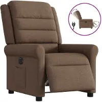 vidaXL Fauteuil verstelbaar elektrisch stof bruin