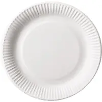 Papstar Bord pure, rond, wit, diameter 23 cm, uit karton, pak van 100 stuks 6 stuks