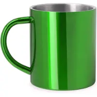 Roly RVS mok model Kiwan - Groen - 290 ML - Beker zonder deksel - Thee - Koffie. Geschikt voor laser