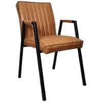 Starfurn Eetkamerstoel Tivoli - Cognac - Incl. Armleuning - 52x65x88cm - Set van 2