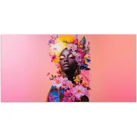 PosterMonkey Poster 40x20 cm - Kleurrijk - Bloemen - Vrouw - Zon - Posters - Kamer decoratie - Wanddecoratie woonkamer - Muurdecoratie slaapkamer