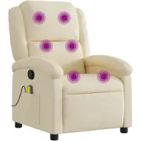 vidaXL Massagestoel met crèmekleurige stof