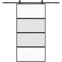 vidaXL Schuifdeur met beslagset 102,5x205 cm gehard glas zwart