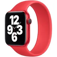 Apple Siliconen solobandje voor de Watch | 44/45/46/49 mm - Maat 7 - (Product) Red