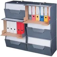 Smartboxpro 10 x Archiefcontainer - grijs - stapelbaar