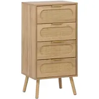 Sweeek - Ladekast 4 lades houtlook en rotan 48cm - eva