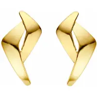 MORI Gold 14krt geelgouden oorstekers, subtiele fantasie oorstekers met een moderne uitstraling, model 40-KX-700