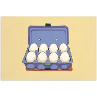 PosterMonkey Poster 30x20 cm - Eieren - Doos - Minimalistisch - Blauw - Posters - Kamer decoratie - Wanddecoratie woonkamer - Muurdecoratie slaapkamer