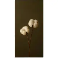 PosterMonkey Poster 75x150 cm - Takken - Katoen - Wit - Bollen - Posters - Kamer decoratie - Wanddecoratie woonkamer - Muurdecoratie slaapkamer