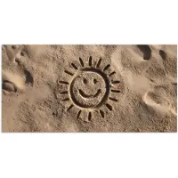 PosterMonkey Poster 80x40 cm - Gezichtje - Zon - Zand - Getekend - Posters - Kamer decoratie - Wanddecoratie woonkamer - Muurdecoratie slaapkamer