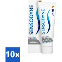 Sensodyne 10 x - Tandpasta - Gentle Whitening - Milde Reiniging - 75 ml - Gevoelige Tanden - Wittere Tanden - Milde Whitening - Tandpasta - Tandglazuur