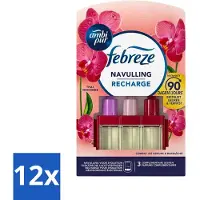 Ambi Pur 12 x 3volution Thai Orchidee Navulling 20 ml - Thai Orchidee Geur - Luchtverfrisser Navulling - 3Volution Geur - Rustgevende Geur - Geurverspreiding